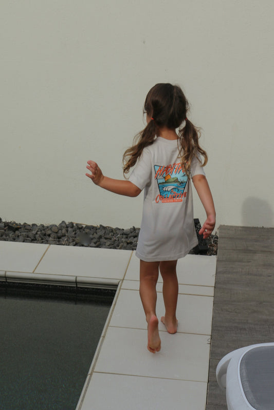Kids Mudjimba Island Retro Tee, kids surfwear