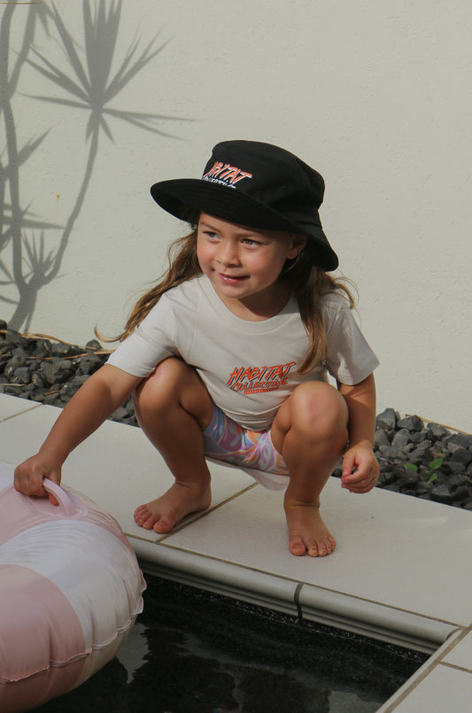 Kids Retro bucket hats, surfwear, surf hat, kids bucket hat