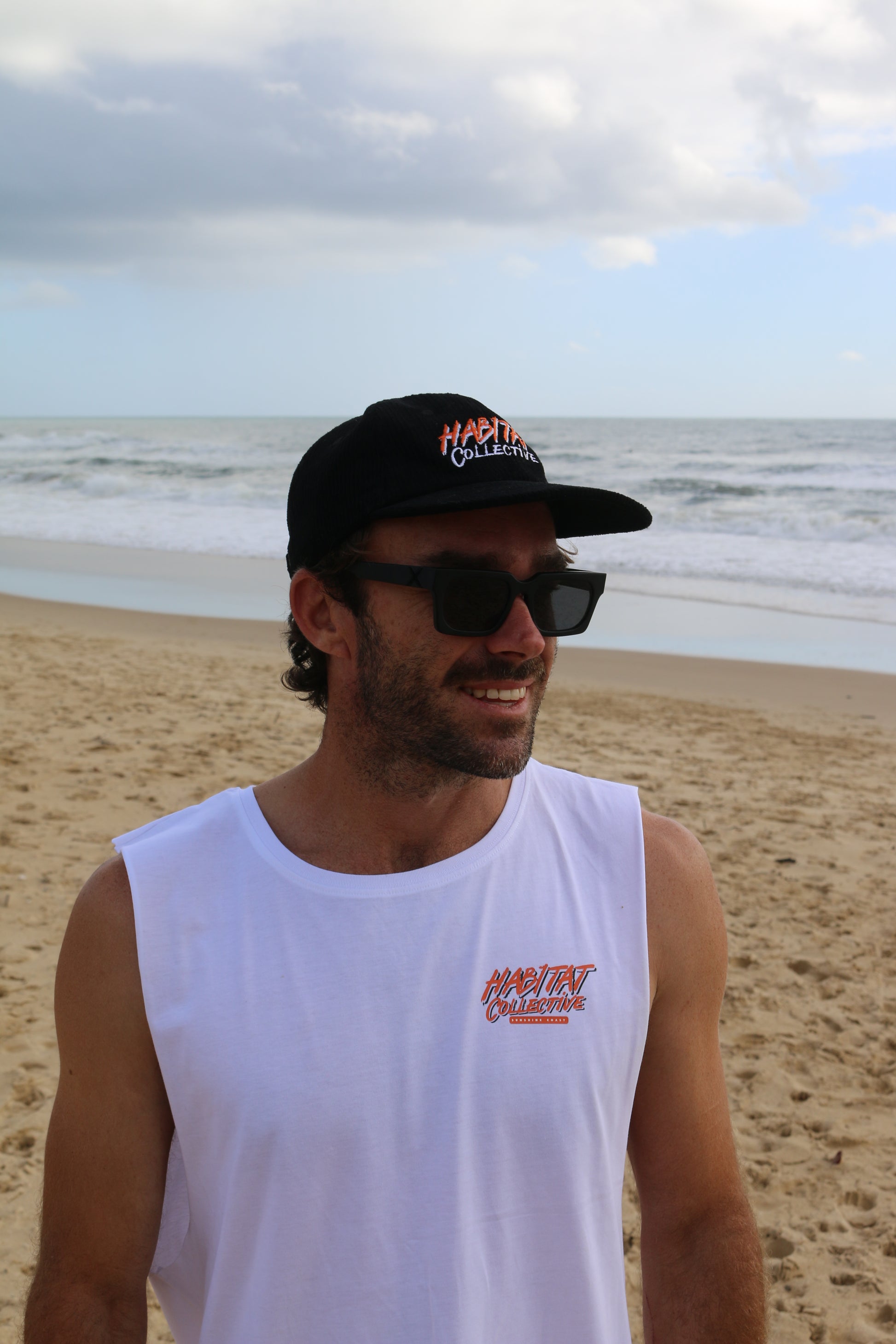 Mudjimba Island Sleeveless Tee, surf singlet, surfwear, mudjimba island